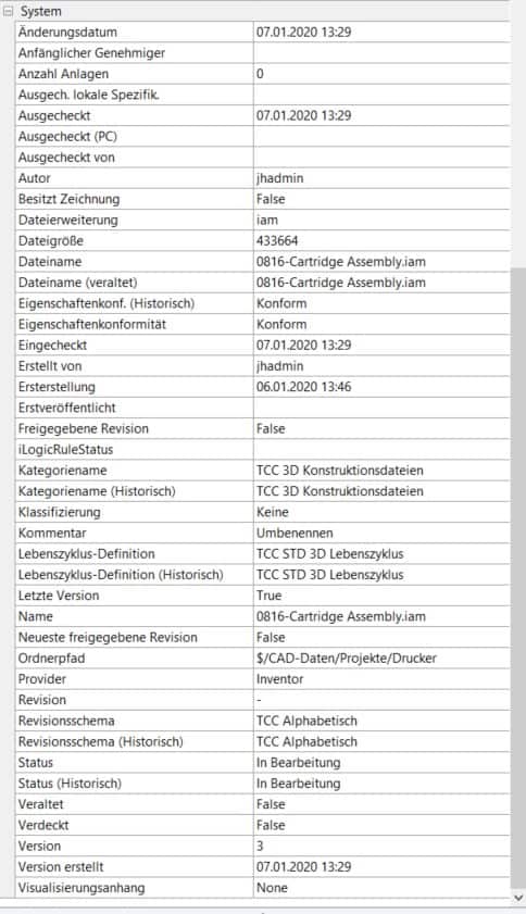 Systemeigenschaften Vault Workgroup